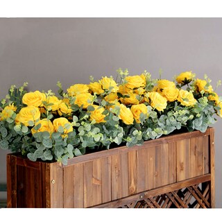 Foto 3 | Foto 3 | Bouquet De Rosas Artificiales Jasion De 10 Cabezas Color Amarillo Seda 40 Cm - Venta Internacional.