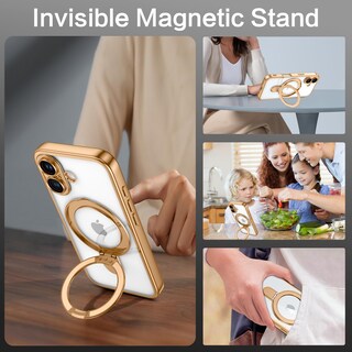 Foto 6 | Foto 6 | Funda Para Teléfono Celular Guagua Iphone 16 6.1 Pulgadas Con Soporte Magnético Dorado - Venta Internacional.