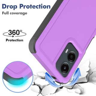 Foto 3 | Foto 3 | Funda Para Teléfono Celular Yuanming Moto G 5g 2024 De Doble Capa Púrpura - Venta Internacional.
