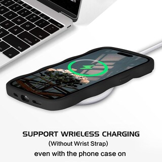 Foto 6 | Foto 6 | Funda Para Teléfono Guagua Iphone 16 Pro De 6.3 Pulgadas Con Correa Ondulada Negra - Venta Internacional.