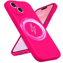 Funda De Silicona Líquida Guagua Magsafe Para Iphone 15 Plus De 6.7 Pulgadas Color Rosa Intenso - Venta Internacional.