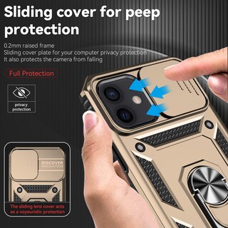 Foto 4 | Foto 4 | Funda Hnhygete Para Iphone 12 Con Protector De Pantalla A Prueba De Golpes - Venta Internacional.