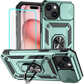 Foto 1 | Foto 1 | Funda Hnhygete Para Iphone 15 Color Verde Oscuro Con Soporte Anular - Venta Internacional.