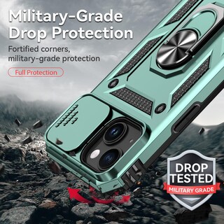 Foto 3 | Foto 3 | Funda Hnhygete Para Iphone 15 Color Verde Oscuro Con Soporte Anular - Venta Internacional.