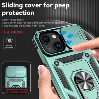 Foto 4 | Foto 4 | Funda Hnhygete Para Iphone 15 Color Verde Oscuro Con Soporte Anular - Venta Internacional.