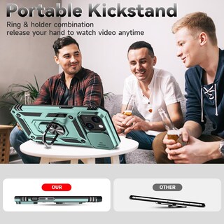 Foto 6 | Foto 6 | Funda Hnhygete Para Iphone 15 Color Verde Oscuro Con Soporte Anular - Venta Internacional.