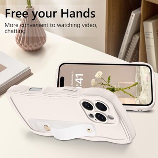 Foto 5 | Foto 5 | Funda Guagua Para Iphone 16 Pro 6.3 Pulgadas Correa Ondulada Rizada Blanca - Venta Internacional.