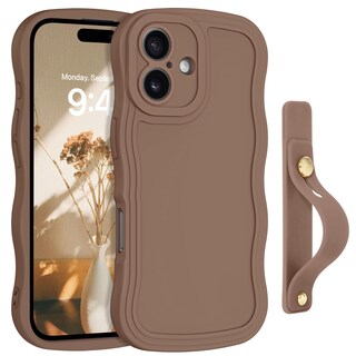 Foto 1 | Foto 1 | Funda Para Teléfono Guagua Iphone 16 De 6.1 Pulgadas Correa Ondulada Marrón - Venta Internacional.