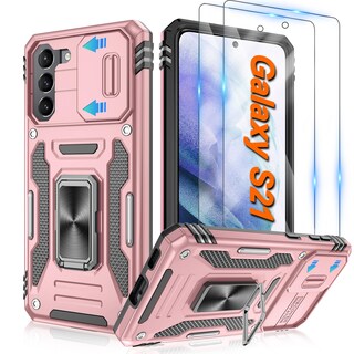 Foto 1 | Foto 1 | Funda Para Teléfono Móvil Atump Galaxy S21 De 6.2 Pulgadas Con Anillo De 360° En Oro Rosa - Venta Internacional.