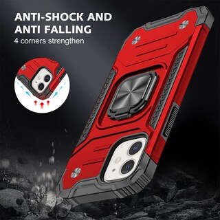 Foto 3 | Foto 3 | Funda Hnhygete Para Iphone 12 Pro Color Rojo Muy Resistente Con Función Atril De 360° - Venta Internacional.