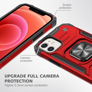 Foto 4 | Foto 4 | Funda Hnhygete Para Iphone 12 Pro Color Rojo Muy Resistente Con Función Atril De 360° - Venta Internacional.