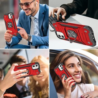 Foto 6 | Foto 6 | Funda Hnhygete Para Iphone 12 Pro Color Rojo Muy Resistente Con Función Atril De 360° - Venta Internacional.