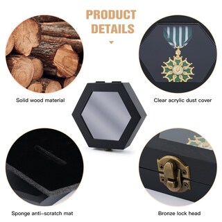 Foto 5 | Foto 5 | Estuche Expositor De Medallas Bijun Negro De 3 Piezas 12 X 12 X 3 5 Cm - Venta Internacional.