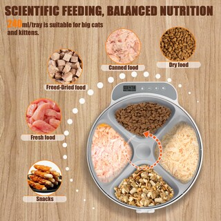 Foto 5 | Foto 5 | Alimentador Automático Para Mascotas Bsemax Para 4 Comidas 240 Ml Refrigerado - Venta Internacional.