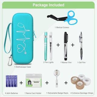 Foto 2 | Foto 2 | Juego De Herramientas De Enfermería Bovke Con Funda Para Estetoscopio Y Kit De 15 Piezas - Venta Internacional.