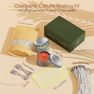 Foto 2 | Foto 2 | Kit Para Hacer Velas Hearth & Harbor Cera De Soja Natural 350 Ml - Venta Internacional.