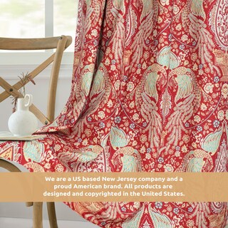 Foto 6 | Foto 6 | Cortinas Driftaway Con Estampado Floral Rojo 80% Opaco Térmico 132 X 160 Cm - Venta Internacional.