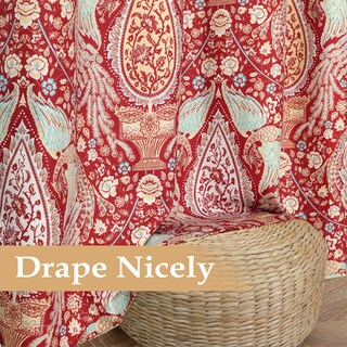 Foto 7 | Foto 7 | Cortinas Driftaway Con Estampado Floral Rojo 80% Opaco Térmico 132 X 160 Cm - Venta Internacional.