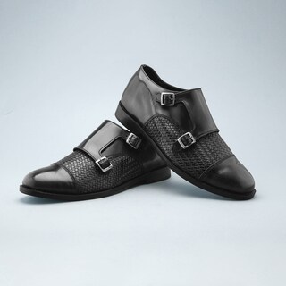 Foto 8 | Foto 8 | Monkstrap De Piel Vacuno Con Doble Hebilla Negro Para Hombre