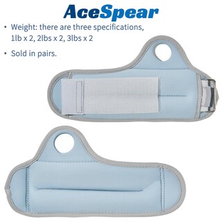 Foto 2 | Foto 2 | Par De Pesas Para Muñeca Acespear De 1 Libra Azules Con Trabilla Para El Pulgar - Venta Internacional.