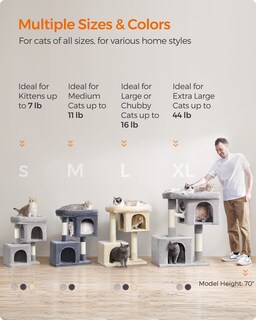 Foto 7 | Foto 7 | Cat Tree Feandrea Cat Tower S Con Condominio Para Gatos Y Rascador - Venta Internacional.