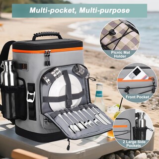 Foto 6 | Foto 6 | Mochila Térmica Youngoa De 30 Litros Aislante Impermeable Gris - Venta Internacional.