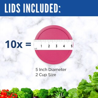 Foto 2 | Foto 2 | Tapa De Contenedor Mrx Solutions Redonda De 5 Pulgadas Sin Bpa Paquete De 10 Unidades Fucsia - Venta Internacional.