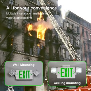 Foto 4 | Foto 4 | Señal De Salida Cm Mzy Verde Con Luz De Emergencia Batería De Respaldo Paquete De 6 - Venta Internacional.