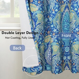 Foto 2 | Foto 2 | Cortinas Driftaway Con Estampado De Pavo Real 132 X 160 Cm 80% Opacas - Venta Internacional.