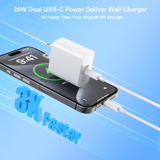 Foto 2 | Foto 2 | Cargador Matsusho Para Iphone 17 20 W Doble Usb C Cable De 2 X 10 Pies - Venta Internacional.