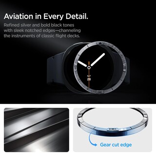 Foto 3 | Foto 3 | Protector De Pantalla Spigen Bezel Tune Para Galaxy Watch 8 De 44 Mm Color Plateado - Venta Internacional.