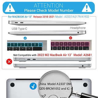 Foto 2 | Foto 2 | Funda Rígida Ibenzer Para Macbook Air De 13 Pulgadas Con Funda De Teclado - Venta Internacional.