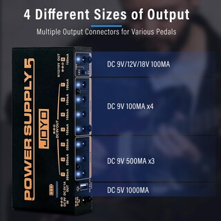 Foto 3 | Foto 3 | Pedal De Guitarra Joyo Jp-05 Fuente De Alimentación Recargable 9 V/12 V/18 V - Venta Internacional.