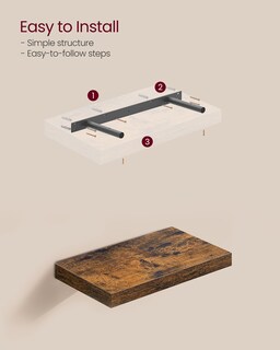 Foto 3 | Foto 3 | Juego De 3 Estantes De Pared De Vasagle Marrón Rústico 20 X 40 X 4 Cm - Venta Internacional.