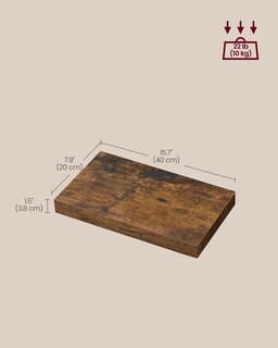 Foto 6 | Foto 6 | Juego De 3 Estantes De Pared De Vasagle Marrón Rústico 20 X 40 X 4 Cm - Venta Internacional.