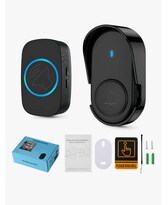 Timbre Inalámbrico Impermeable Con Luz Led 1 Transmiso 1 Rec 320 Metros De Alcance Con 38 Melodías