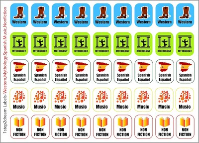 Foto 6 | Foto 6 | Juego De 450 Etiquetas Magictodoor Para Libros De Género Bibliotecario Con Lomo - Venta Internacional.