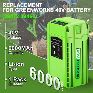 Foto 2 | Foto 2 | Batería Jyjzpb 40 V 6.0 Ah De Iones De Litio Para Greenworks Tools - Venta Internacional.