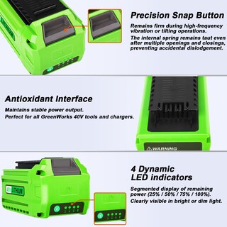 Foto 3 | Foto 3 | Batería Jyjzpb 40 V 6.0 Ah De Iones De Litio Para Greenworks Tools - Venta Internacional.