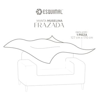 Foto 2 | Foto 2 | Manta Muselina Esquimal Frazada 100% Algodón Ideal Para Cama Sofá Y Dedoración Rosa