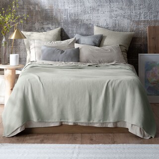 Foto 1 | Foto 1 | Manta Muselina Esquimal Queen Size 100% Algodón Ideal Para Cama Sofá Y Dedoración Verde