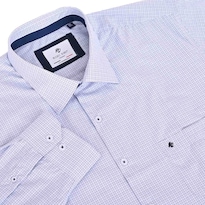 Camisa Michel Blanc Talla Extra Azul Claro Mini Cuadro