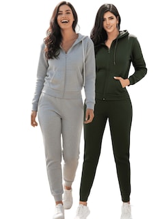 Foto 1 | Foto 1 | Set de 2 Conjuntos de Pants y Sudadera Conj-07 Gris y Verde para Mujer