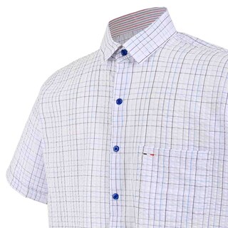 Foto 1 | Foto 1 | Camisa Michel Blanc Manga Corta Chazarilla Azul Con Cuadro Mini