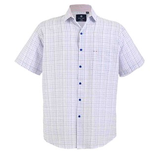 Foto 2 | Foto 2 | Camisa Michel Blanc Manga Corta Chazarilla Azul Con Cuadro Mini