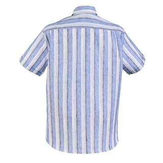 Foto 4 | Foto 4 | Camisa Michel Blanc Manga Corta Chazarilla Doble Raya Azul