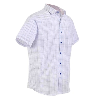 Foto 3 | Foto 3 | Camisa Michel Blanc Manga Corta Chazarilla Azul Con Cuadro Mini