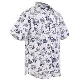 Foto 2 | Foto 2 | Camisa Michel Blanc Manga Corta Blanca Con Palmera Negra