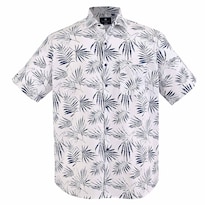 Camisa Michel Blanc Manga Corta Blanca Con Palmera Negra