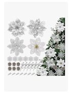 24 Flores Noche Buenas Xtellar Artificiales Adornos Arbol Navidad